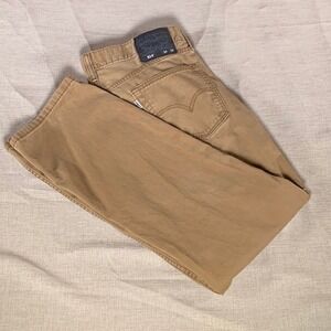 Levis 514 Straight Fit Pants Mens Tan Khaki Cotton Twill Trousers 00514-0604